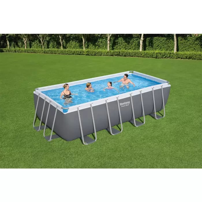 Каркасный бассейн Bestway 56671 BW, Power Steel 488х244х122см, 11532л, песочный фильтр-насос, лестница, тент, попл.-доз фото 3
